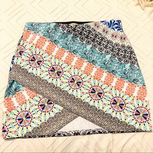 Takara multicolor asymmetrical mini skirt